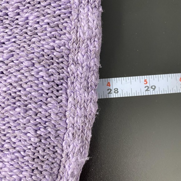 Rathlin Sweater Tunic Womens XL Purple Linen MockNeck Hand Loomed Ireland Cotton - Picture 8 of 10